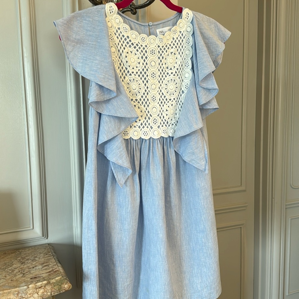 Like-New Zara Girls Chambray Dress Size 11-12